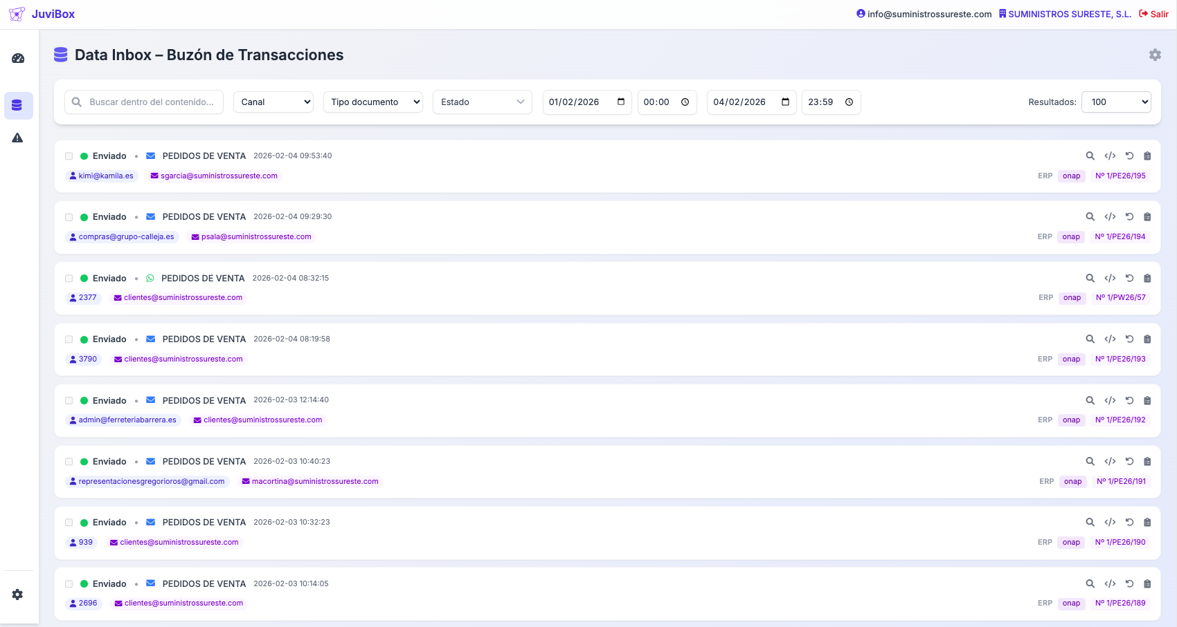 Buzón de transacciones DataInbox